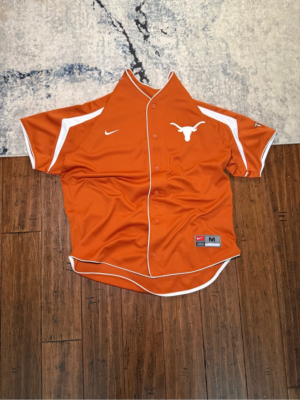 Vintage Nike Team Texas Longhorns Baseball Jersey Burnt Orange – Size Medium
